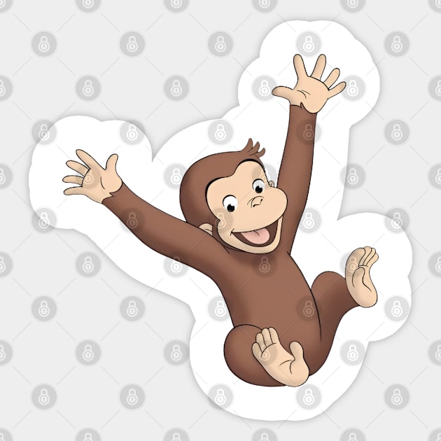 Curious George Jump Sticker by NobleNotion